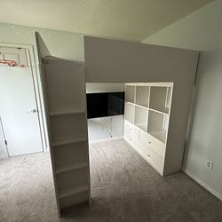West Elm - Milo Full Loft Bed w/ Desk - White
