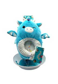 Squishmallows Toddler Kids Slippers Tatiana The Dragon Squish | Teal Size 11/12