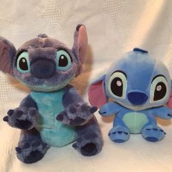 Disney Stitch Plush 14”/11” Both For $20 Execelente Condition 
