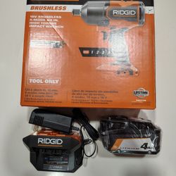 Ridgid 18v 3/4 Impact Wrench With Battery And Charger 