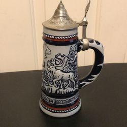 1976 Avon Ceramarte Wild Animals Lidded Stein 