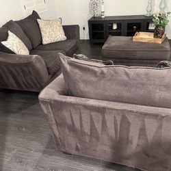 Love Seat, Chair And Ottoman 