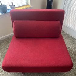 Convertible Chair-Bed Red Frabic