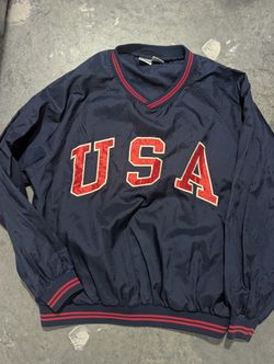 90's USA v-neck Windbreaker Size large