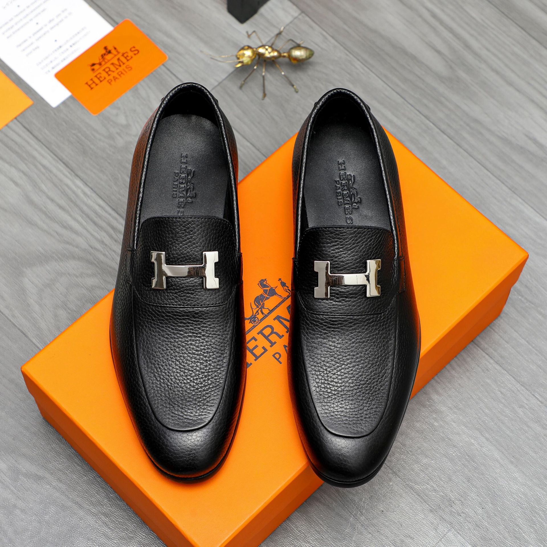Hermes Men’s Leather Shoes With Box New