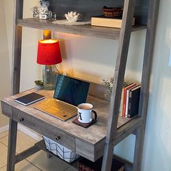 Custom Industrial Ladder Desk - Distressed Grey & Concrete