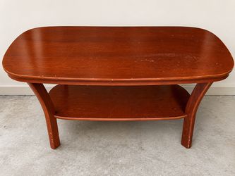 Wooden Coffee Table with Lower Shelf