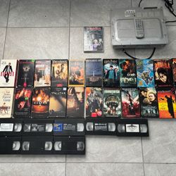 VHS Player, DVDS and VHS Movies