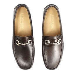 RUE 51 Men’s Brown Italian Leather Horsebit Loafers – Size 40