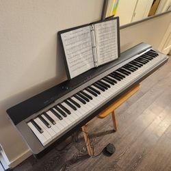 Casio Privia 88-Key Piano Style Weighted Keys Electric Keyboard - 128 Polyphony, Midi, Hammer Action (MSRP $800 Px-130)