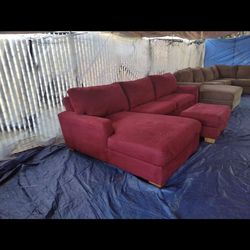 Red couch with queen size bed inside smoke-free pet free clean we sell all the time