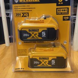 DEWALT 20-Volt MAX XR Premium Lithium-Ion 5.0Ah Battery Pack (2-Pack)