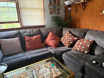 Gray color 7-seater couch because we’re moving. It’s comfortable and perfect for a family.