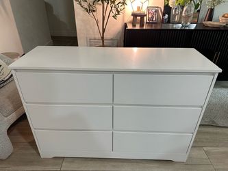 White 6-Drawer Double Dresser