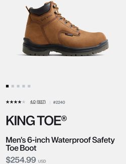 Red Wings King Toe 6 inch water proof safety toe work boots