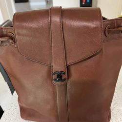 Authentic Chanel Backpack Brown Leather OBO
