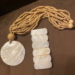 Pearl Necklace With Bracelet 