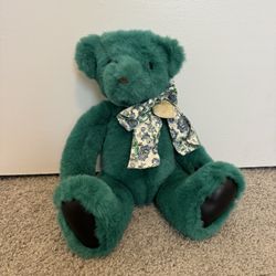 1992 Victoria's Secret Plush Teal Green Teddy Bear by Gund 11" Sitting