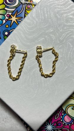 14k gold rope earrings