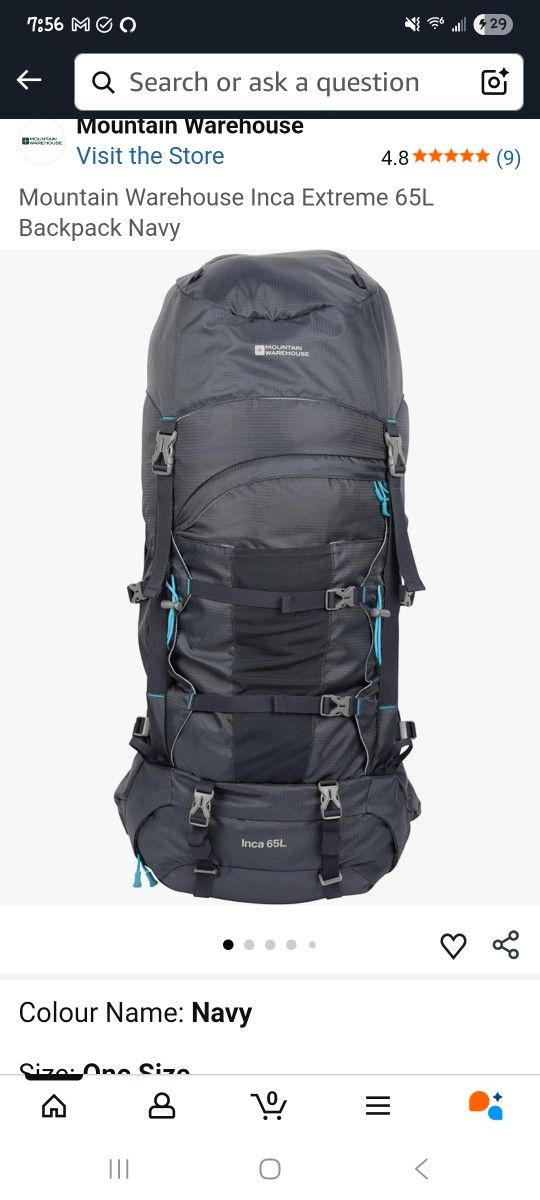 Inca 65L Backpacking Backpack 