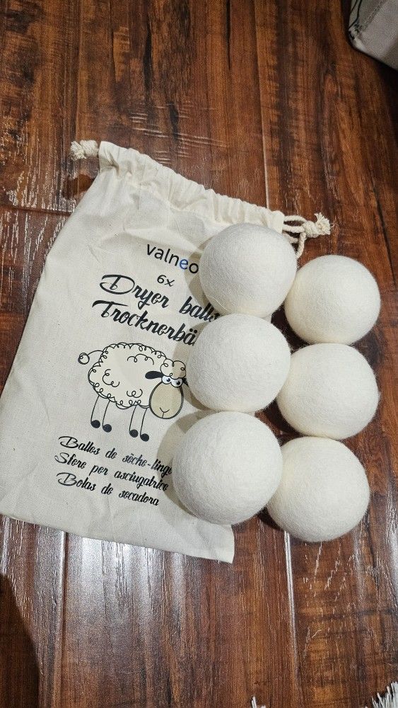 Brand new VALNEO 6 Dryer Balls - Made of Natural She ep
Wool for Laundry Tumble Dryers - Natural al
Reusable Fabric Softener Ball