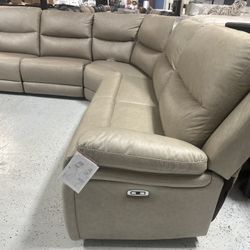 NEW SECTIONAL SOFA ELECTRIC RECLINER LEATHER 