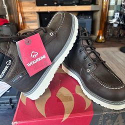 ♥️♥️ Brand New WOLVERINES Steel Toe Work Boots Size 9 1/2 Men’s ♥️♥️