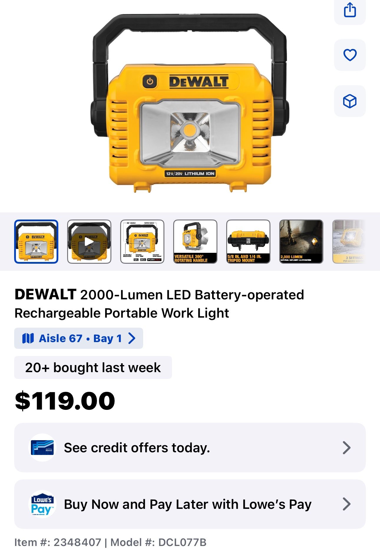 Dewalt 200-Lumen LED Working Light