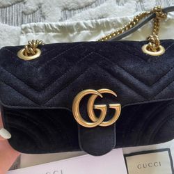 Mini Gucci Velvet Marmont Bag