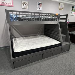 Full/twin Bunk Bed With Storage 
