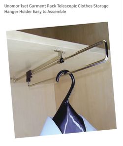 Unomor 1set Garment Rack Telescopic Clothes Storage Hanger Holder Easy to Assemble