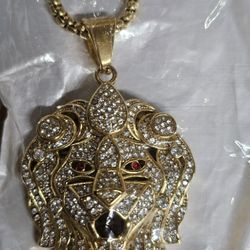 Stainless Steel Chain And Charm With Cz Stones