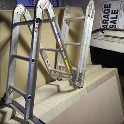 6 Ft. Folding Aluminum 18 Position Multi Ladder, 250 lbs. Load Capacity
