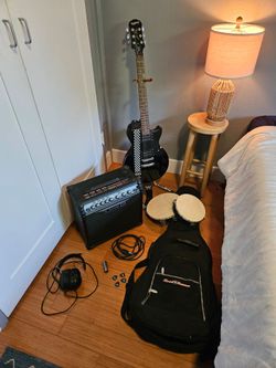 Electric Guitar + Amp + Complete Accessories Bundle