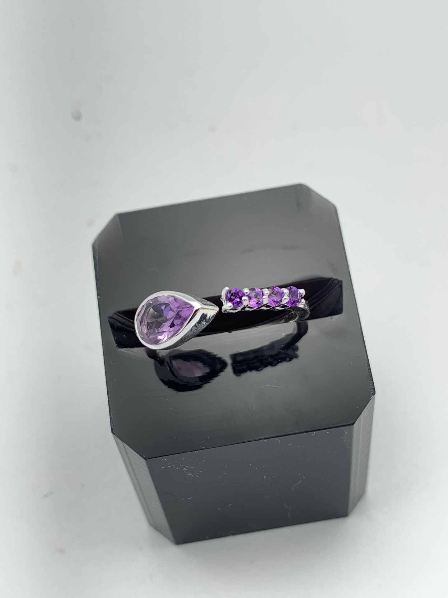 Authentic Sterling Silver Designer Amethyst ring