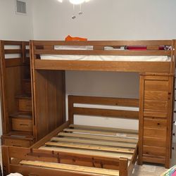 Wooden Bunk Bed With Storage