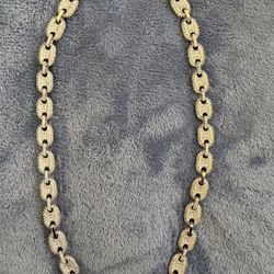 GLD Puffed mariner Chain, 20” 14k White Good Plated