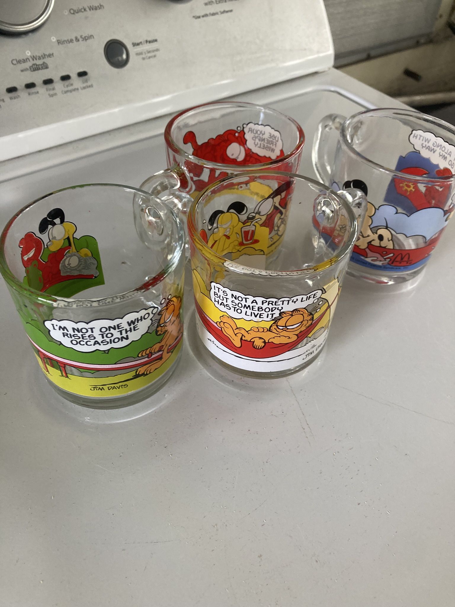 Vintage Garfield McDonald’s Cup Glass Set Of 4