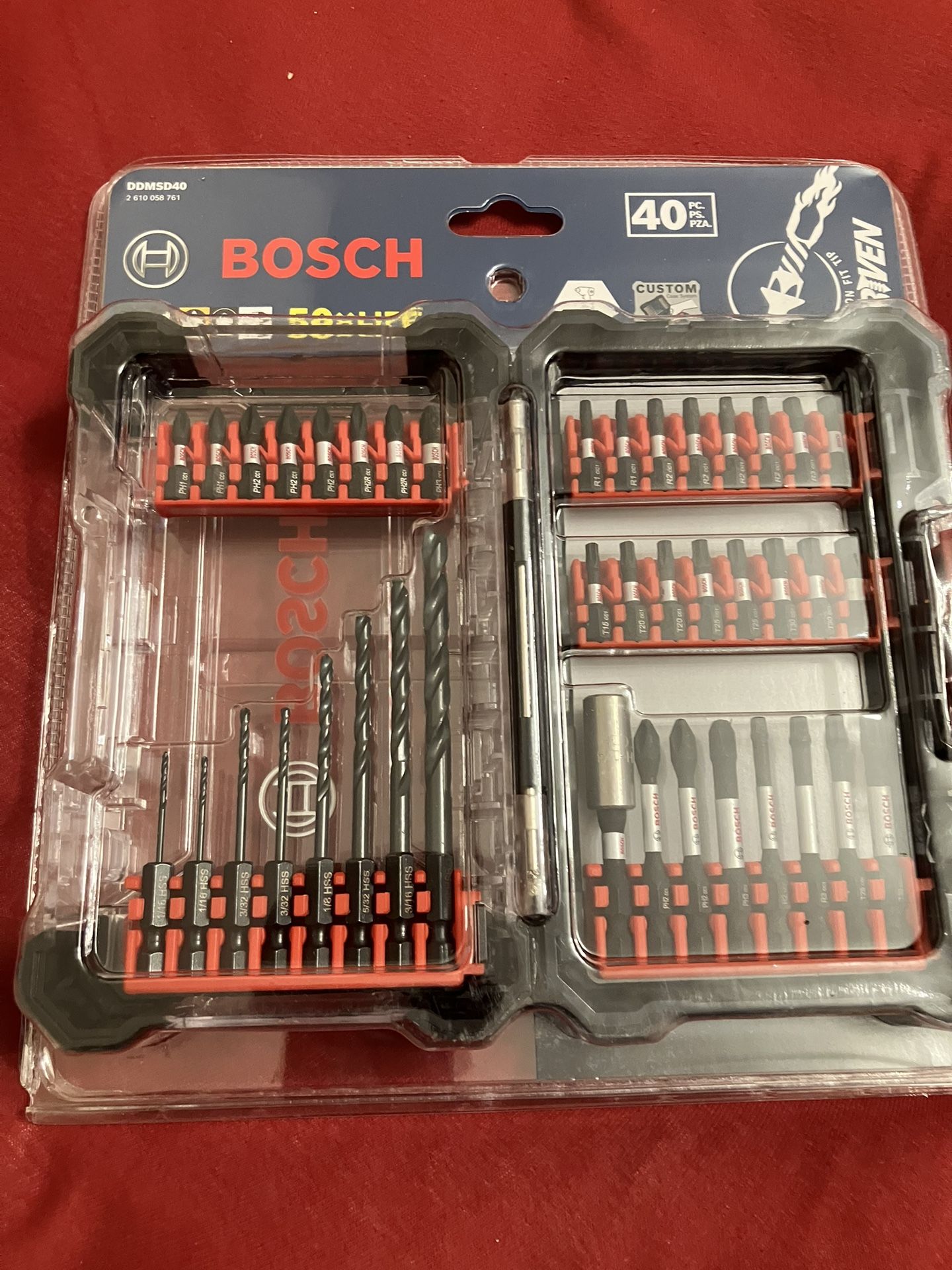 Bosch 40 piece drillbit tip set new in the box