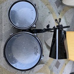 Latin Percussion LP John Dolmayan Signature Mini Timbales w/ Cowbell Black LP-845JD