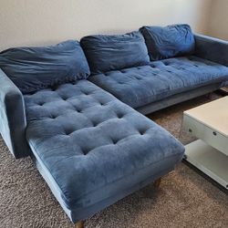 Blue Couch With Matching Chair 