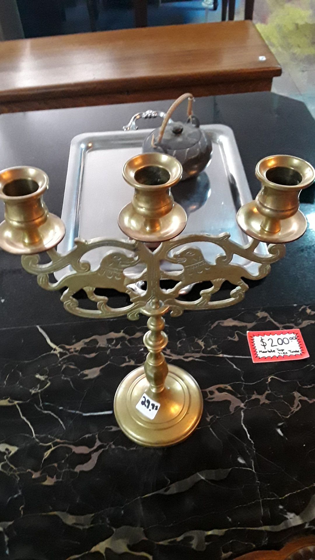 Antique brass candelabra only $29.95!