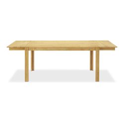 mopio Logan Solid Wood 91" Extendable Dining Table, Modern Farmhouse Solid Rubberwood with Light Wire Brush for Dining Room and Kitchen