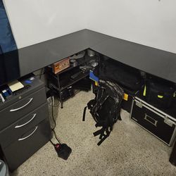 Glass Desk L Shape, Corner Desk Office Desk