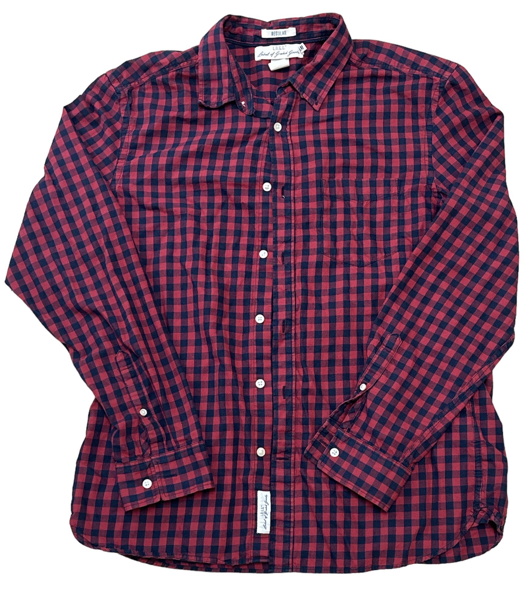 L.O.G.G. Label Of Graded Goods Men’s H&M Red & Black Plaid Button Up Shirt