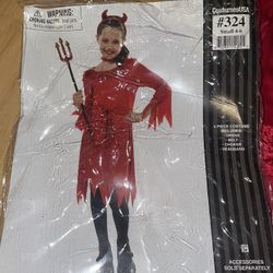 Little Devil Girls Halloween Costume Size 4-6