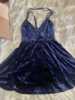 Blue Satin Dress