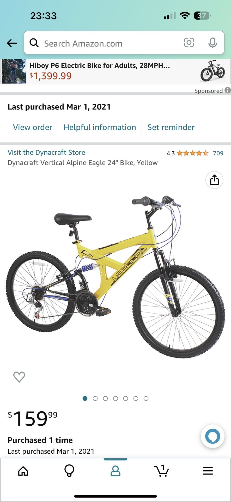 Dynacraft Vertical Alpine Eagle 24" Bike, Yellow