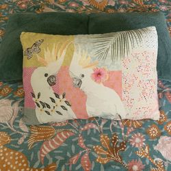 Throw pillows tropical parrot tiki world market
