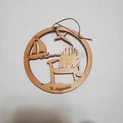 St Augustine Carved Wooden Ornament